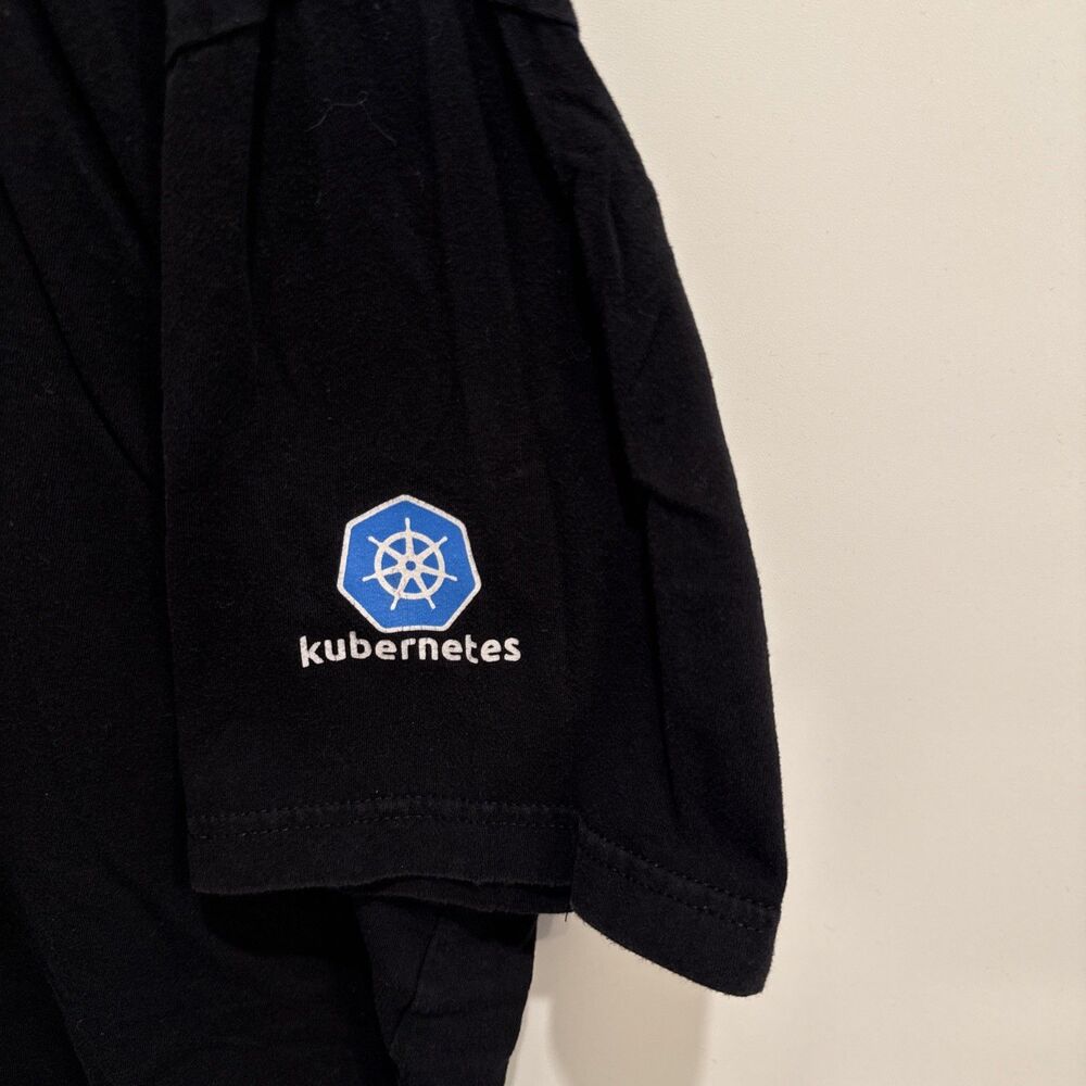 Kubernetes Mens XL Logo T-Shirt DevOps Cloud Native Tee Tech Black - Picture 3 of 7